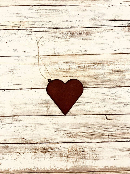 Heart Plain Rustic Metal Valentine Ornament