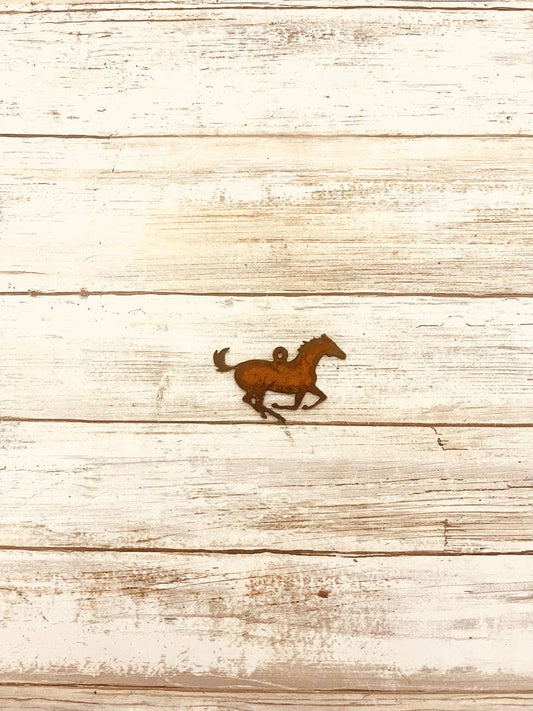 Running Horse Western Rustic Rodeo Charm Pendant