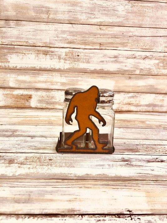 Bigfoot Yeti Sasquatch Rustic Salt n Pepper Holder