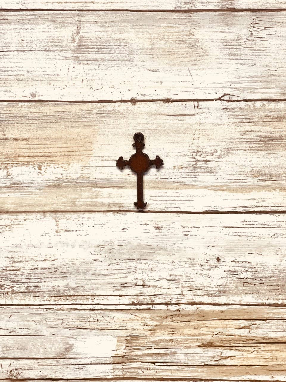 Cross With Circle Center Charm Rustic Metal Pendant