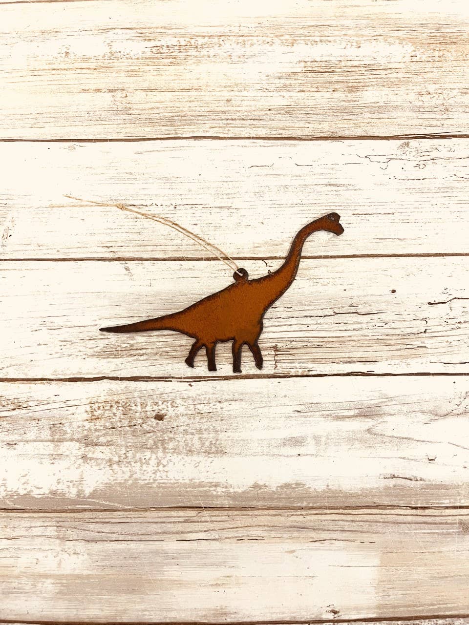 Brachiosaurus Dinosaur Rustic Metal Ornament