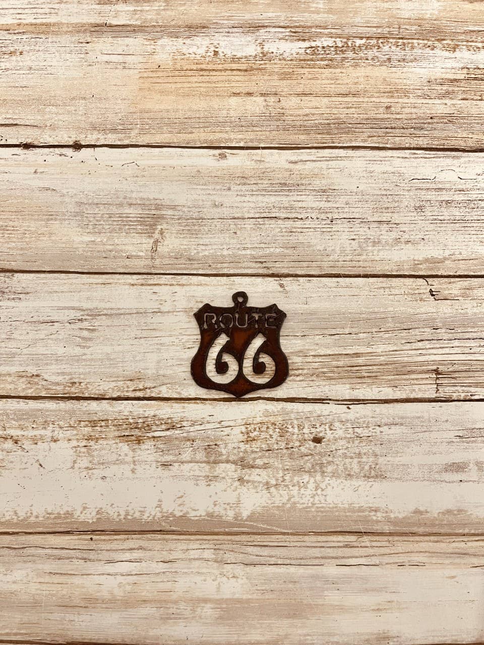 Route 66 Charm Pendant Rustic Made in USA