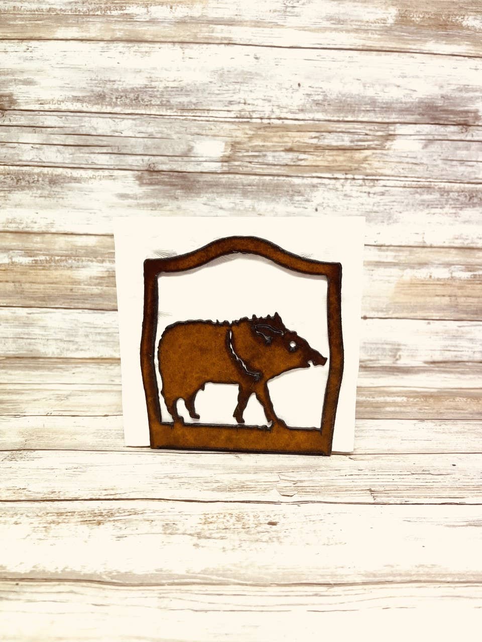 Javelina Napkin Holder Rustic Metal Southwest Home Decor