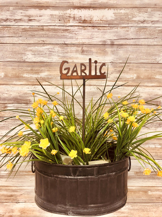 Garlic Herb Garden Plant Stake Marker