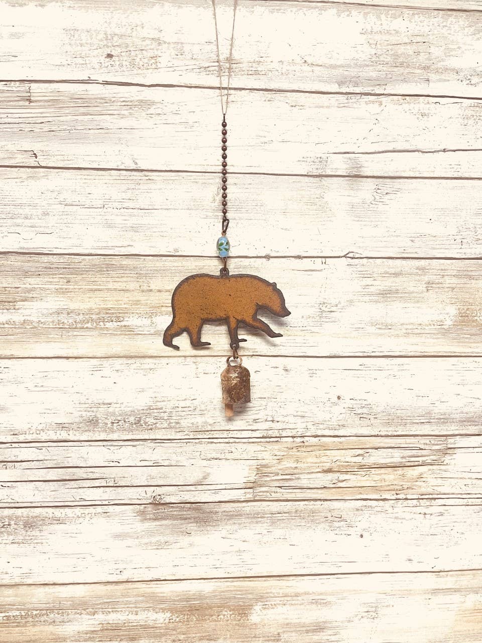 Black Bear Nana Bell Chime Rustic Lodge Garden Gift