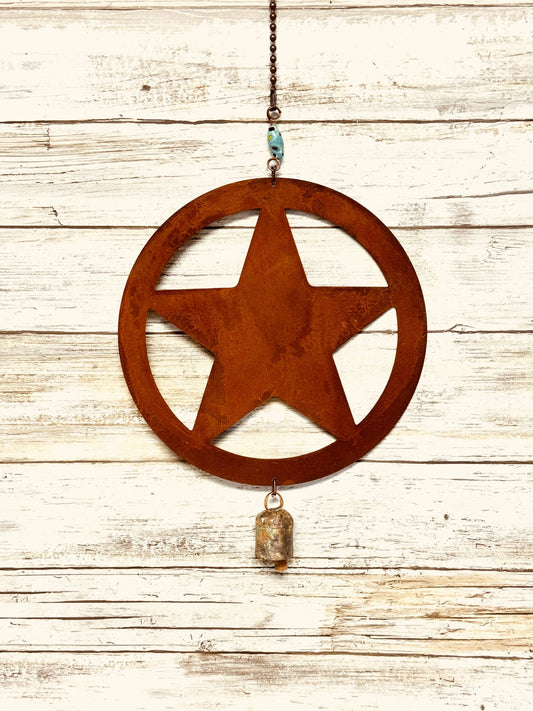 Texas Star 8 Inch Rustic Metal Garden Bell Chime