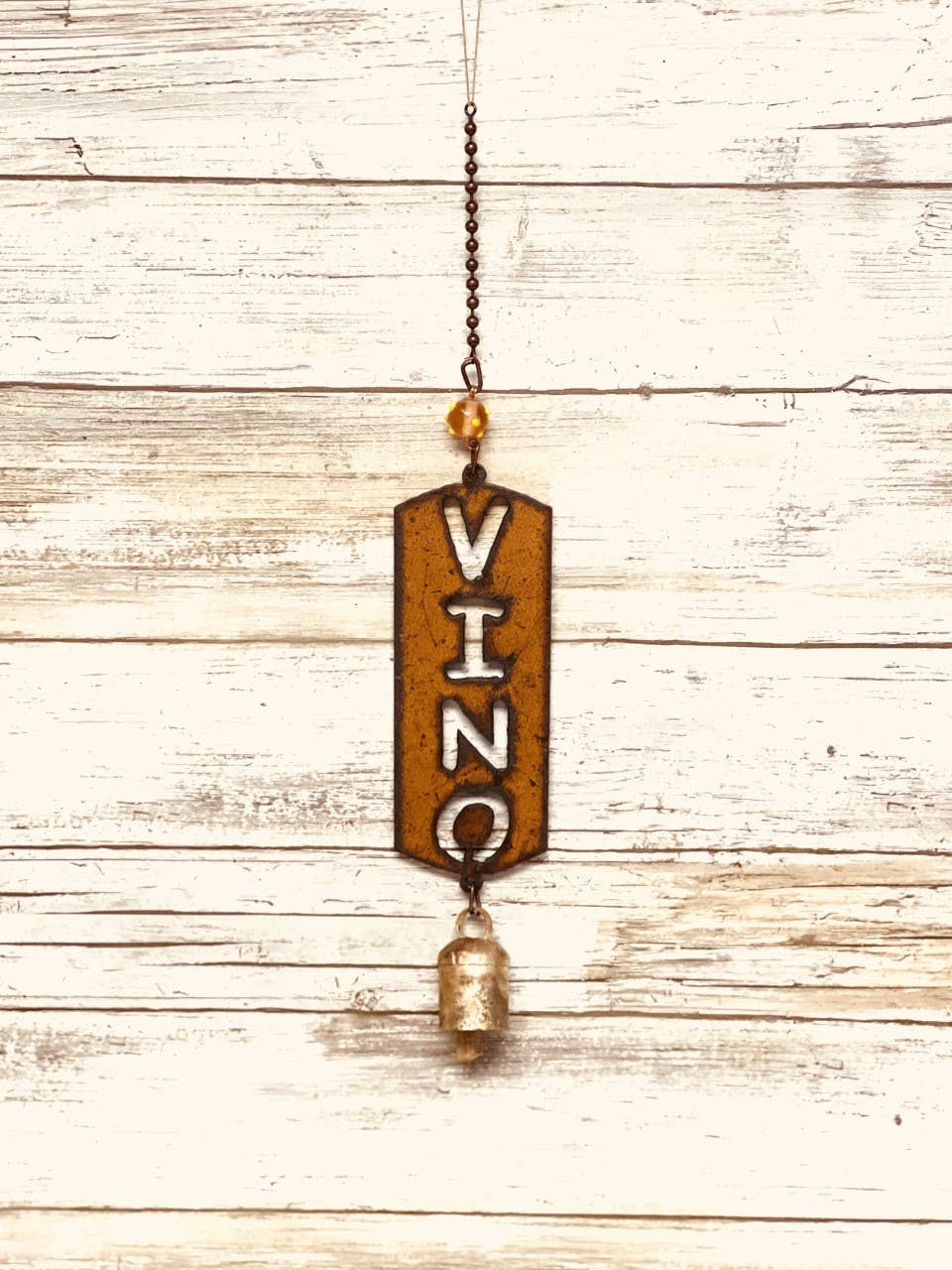 Vino Word Bell Rustic Wine Lover Gift Chime