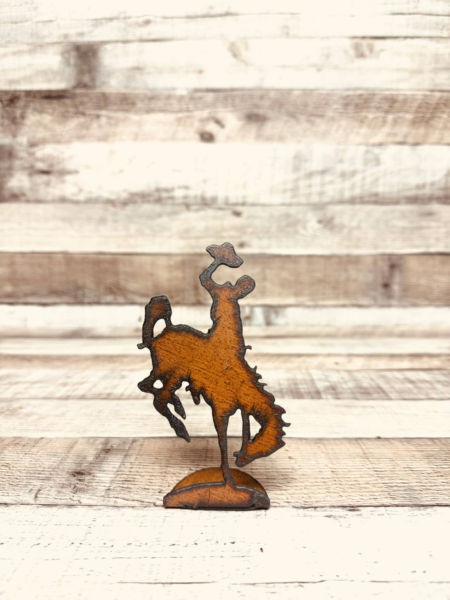 Wyoming Bronc Rider Doodad Rustic Metal Western Figurine