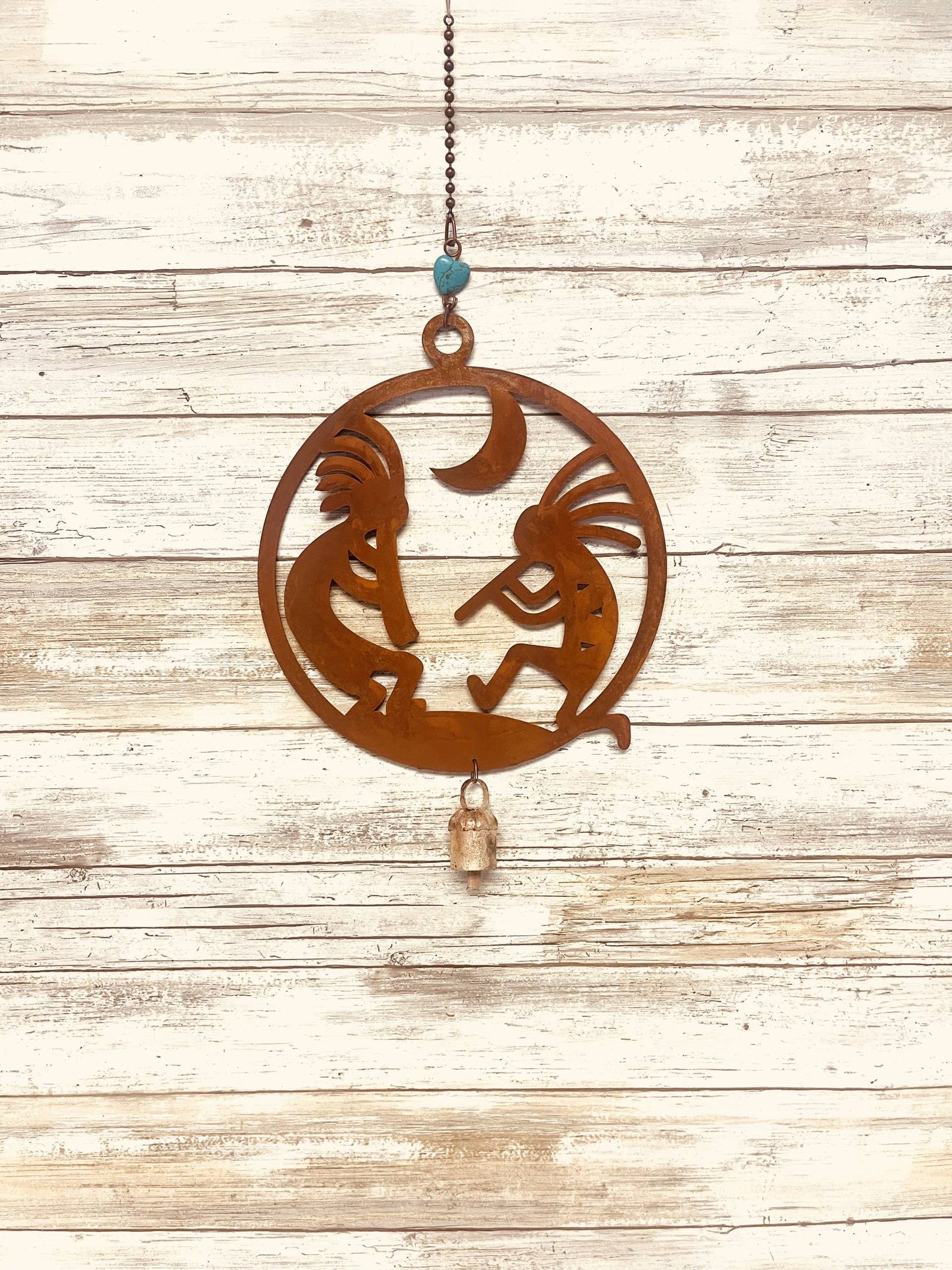 Kokopelli rustic Metal 8' Garden Bell Chime Arizona gift