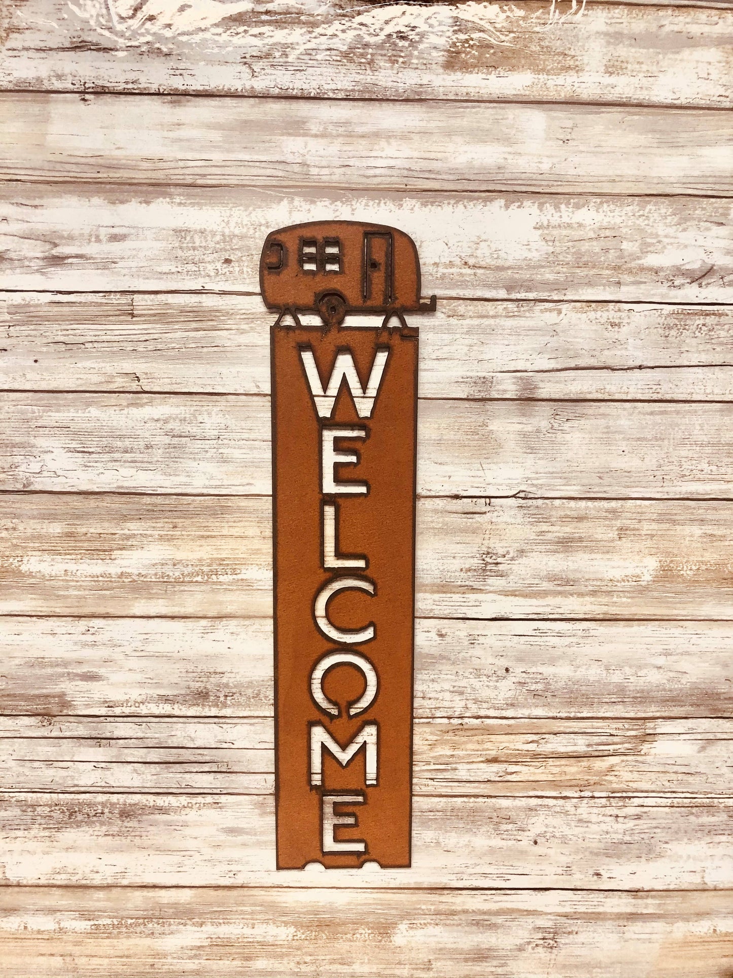 Camper Trailer Vertical Welcome Sign