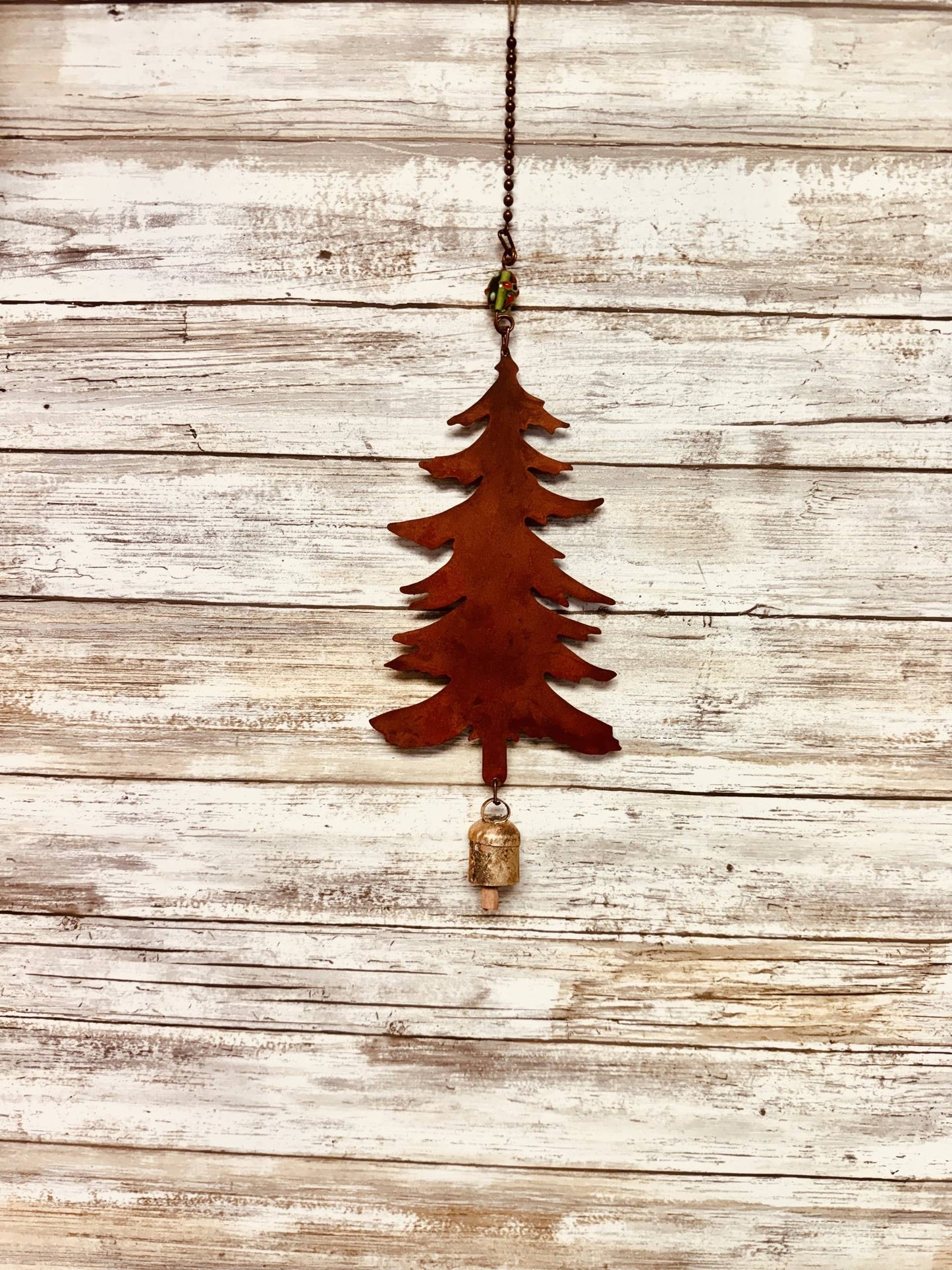 Pine Tree Rustic lodge Garden Bell Chime 8 Inch Montana Gift