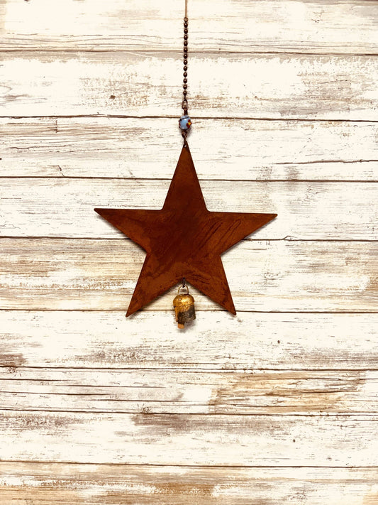 Star Western Rustic Metal Garden Bell Chime 8 Inch