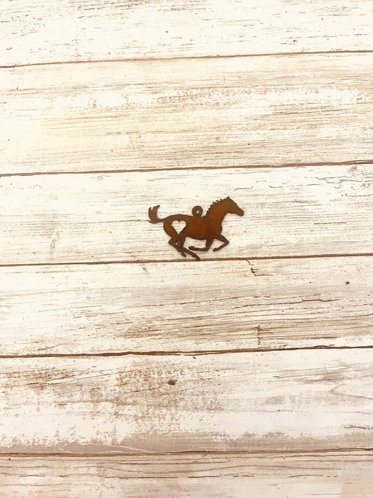 Running Horse with Heart Western Charm Pendant