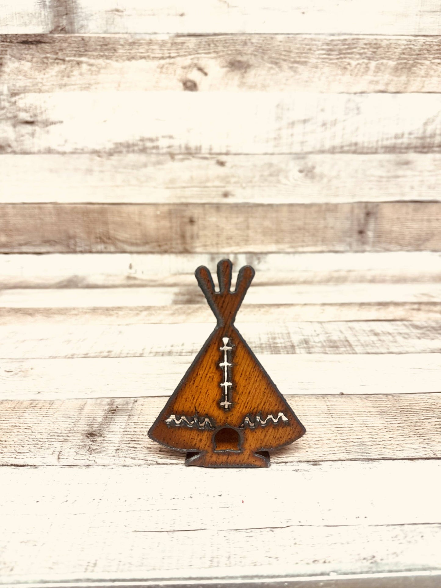 Teepee DOODAD Rustic Metal Tabletop Figurine