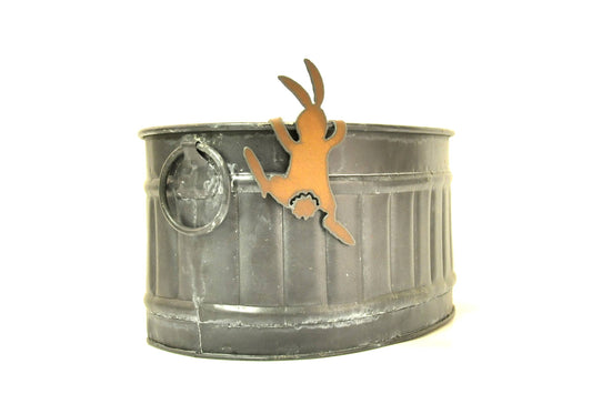 Bunny Rabbit metal rustic Garden Pot Climber