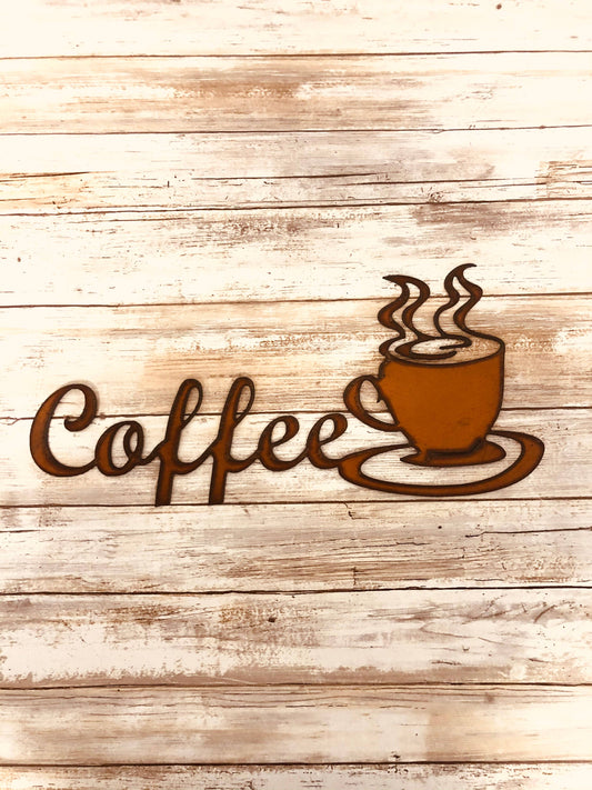 Coffee Rustic metal sign