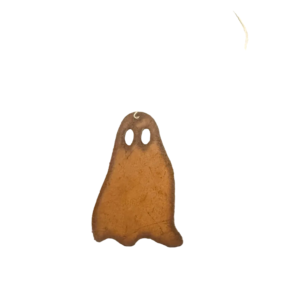 Ghost Rustic Metal Ornament Spooky Made in USA