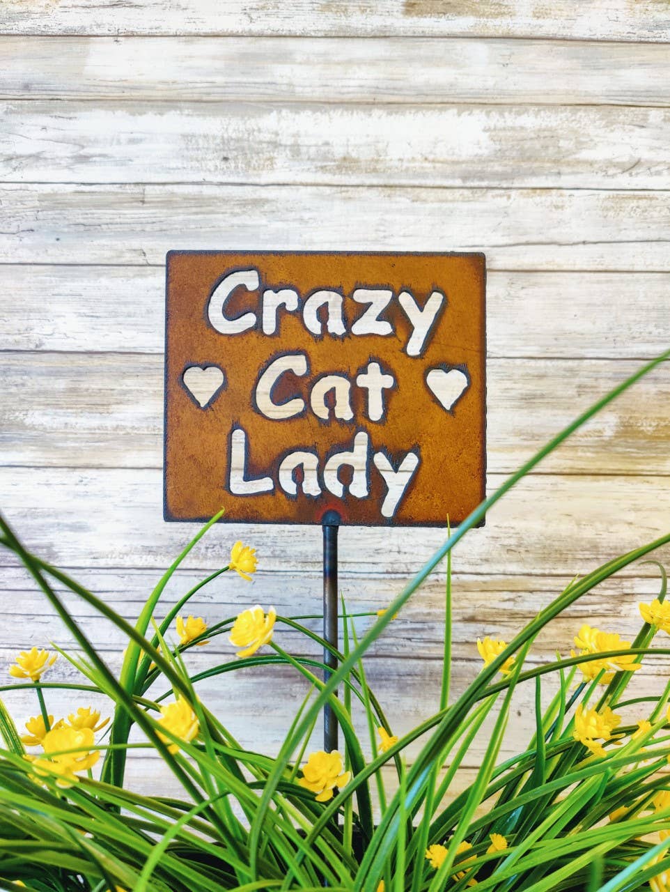 Crazy Cat Lady Garden Plant Stake Plaque