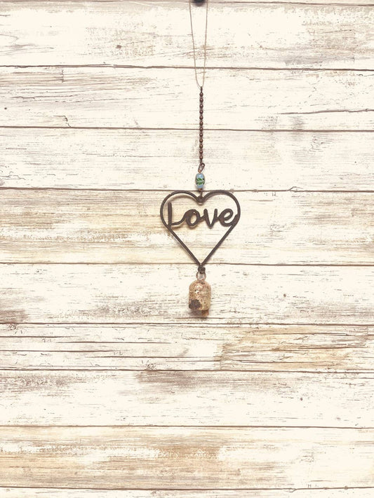 Outline Heart with Love Single Nana Bell Mobile Wind Chime