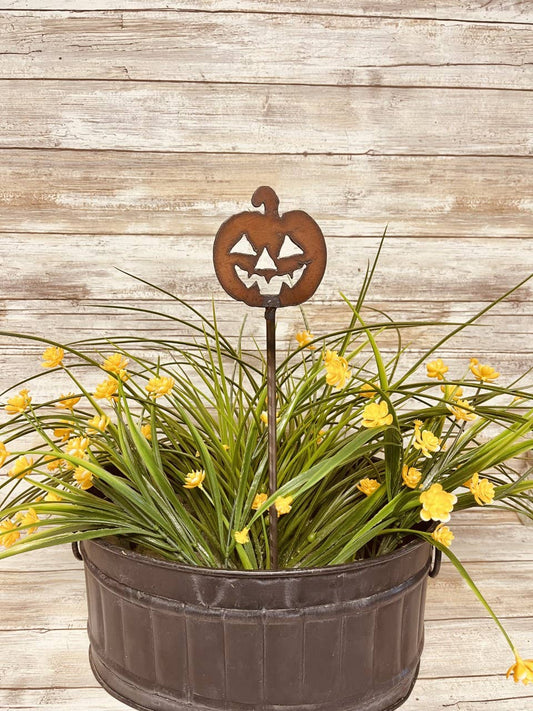 Jack O Lantern Pumpkin Halloween Garden Plant Stake