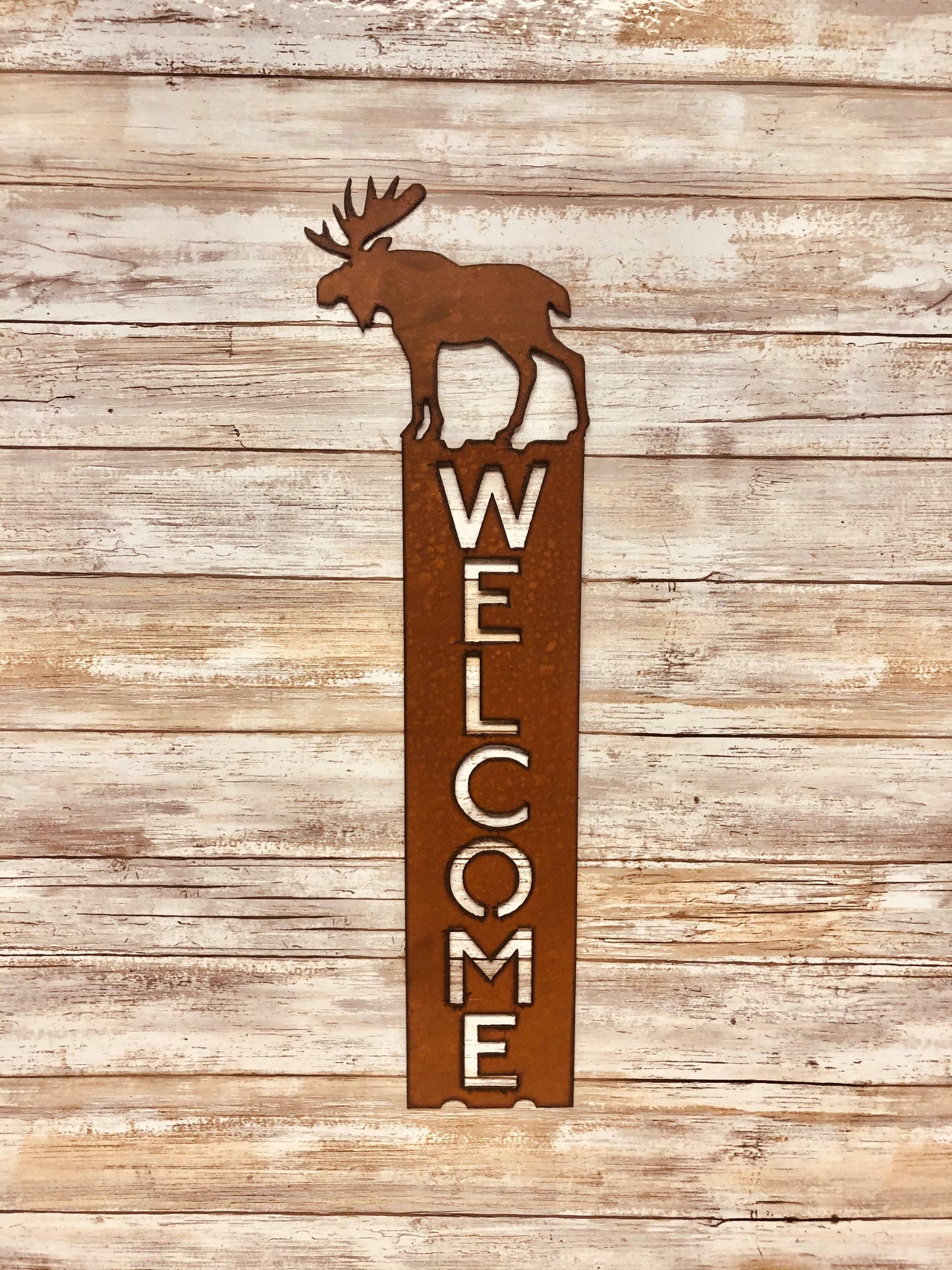 Moose Lodge Vertical Welcome Sign