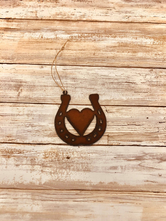 Horseshoe With Heart Ornament