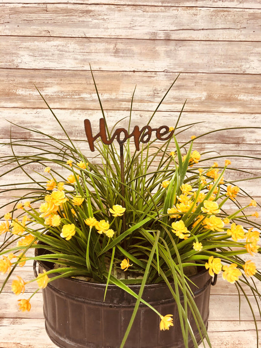 Hope cursive Inspirational Word Plant Stake