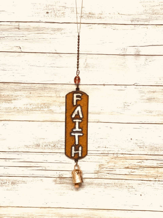 Faith Bell Inspirational Garden Rustic Metal Chime