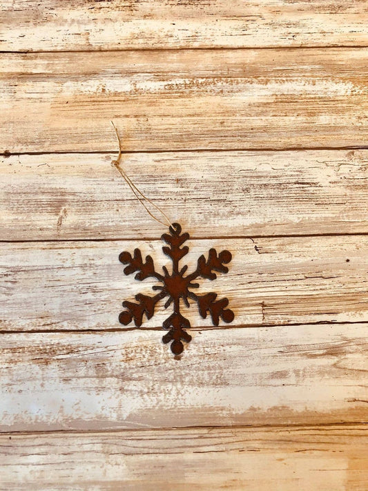 Snowflake Lodge Rustic Iron  Ornament