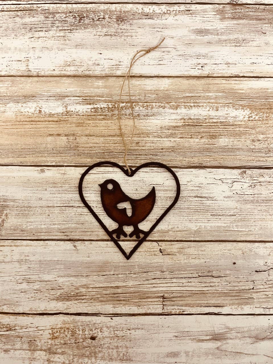 Heart Outline with Bird Valentine Ornament