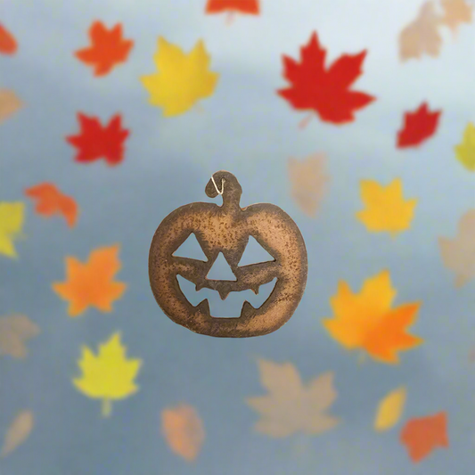 Jack o Lantern Rustic metal Ornament