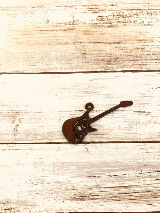 Electric Guitar Rustic Pendant Charm