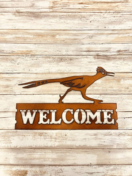 Roadrunner Running Horizontal Southwestern Welcome Sign