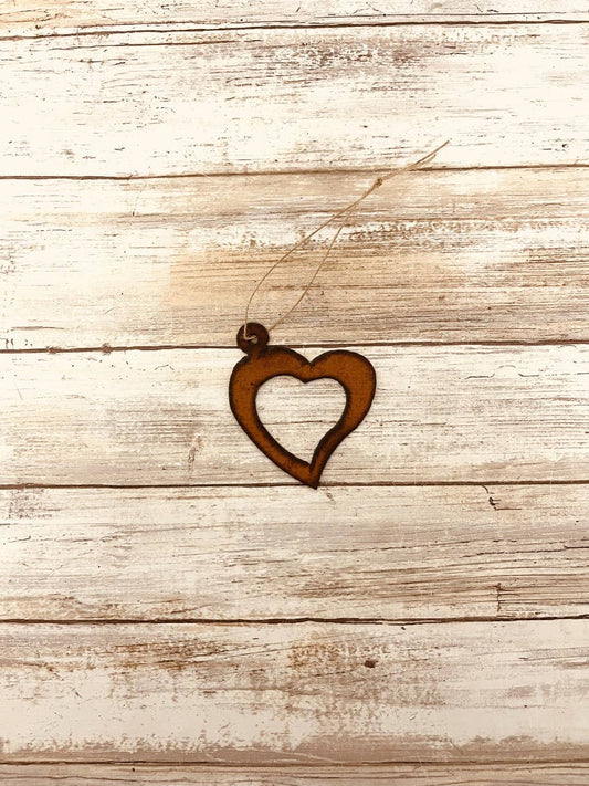 Flirty Heart Valentine Rustic Metal Ornament