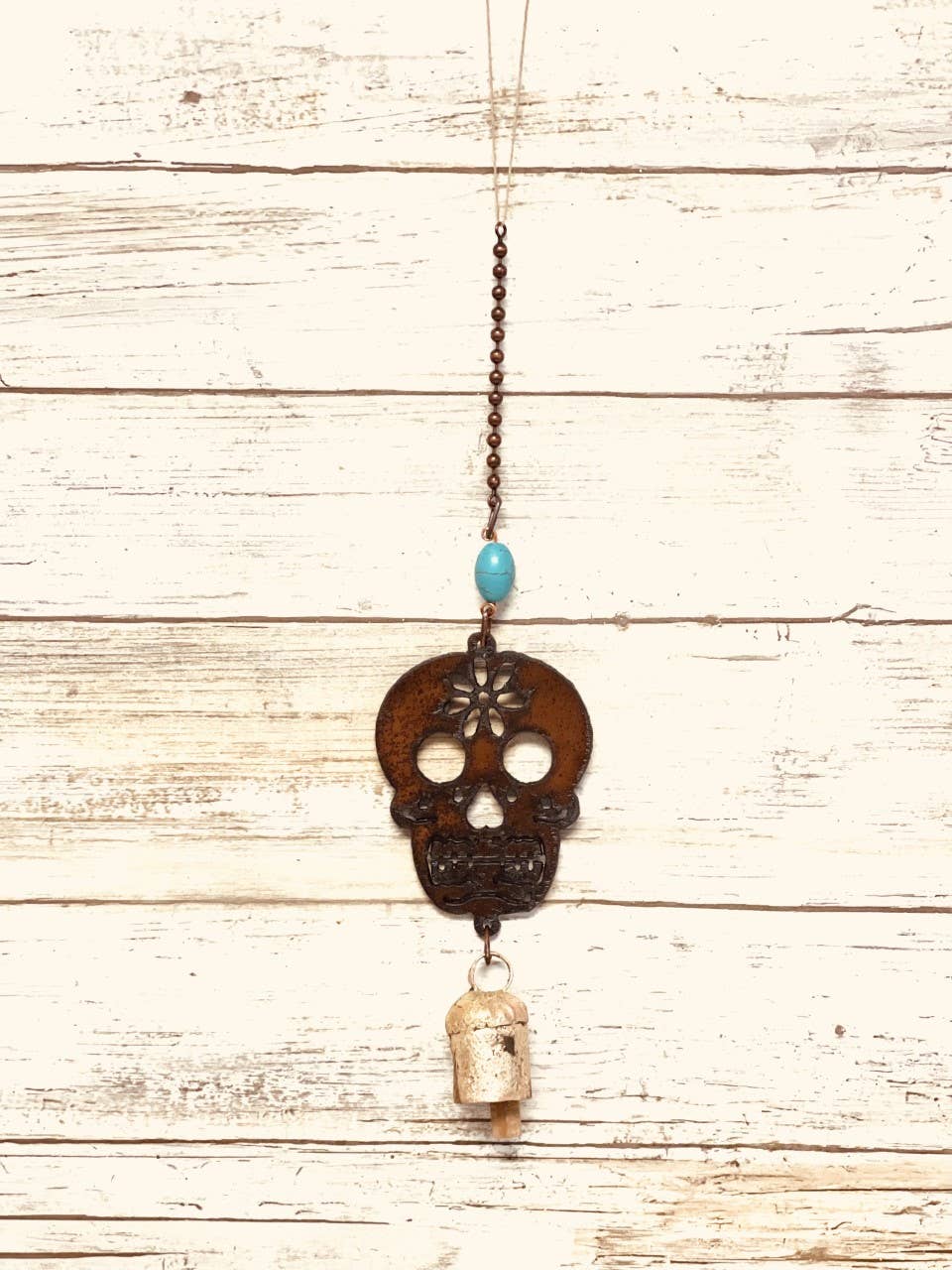 Sugar Skull Garden Friend Bell Rustic Home Decor Chime