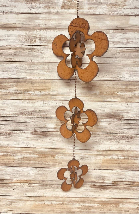 Flower Triple Mobile Rustic Garden Decor