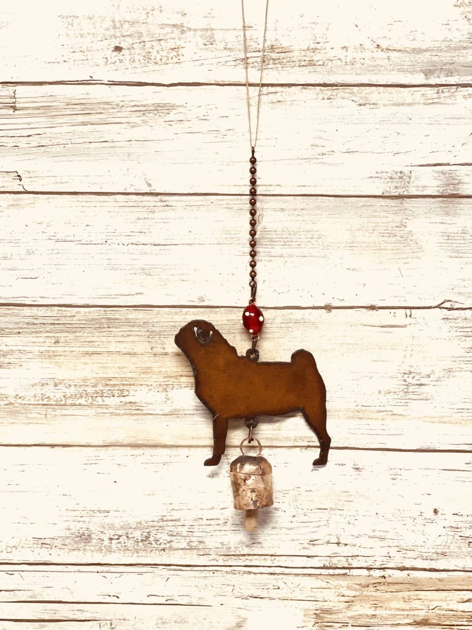 Pug Bell Rustic Dog Breed Nana Bell Garden Decor