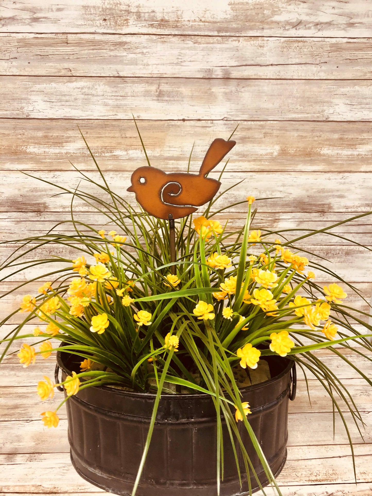 Bird with Swirl Garden Plant Stake