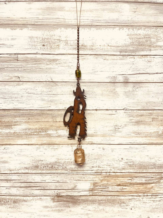 Cowboy Single Bell Rustic Western Garden Rodeo Chime