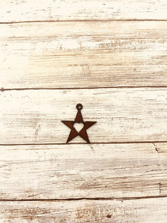 Star with Heart Cutout Charm Pendant