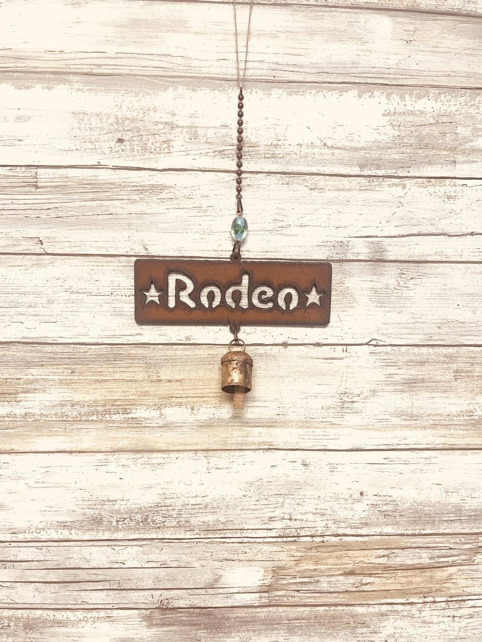 Rodeo Word Bell Rustic Metal Western Chime