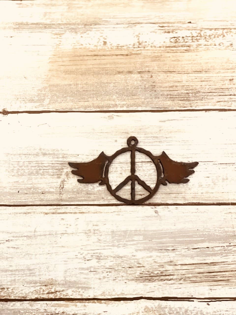 Peace Symbol With Wings Charm