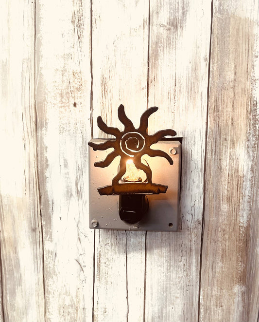 Sun Southwest Image Night Light Rustic Metal Desert Gift