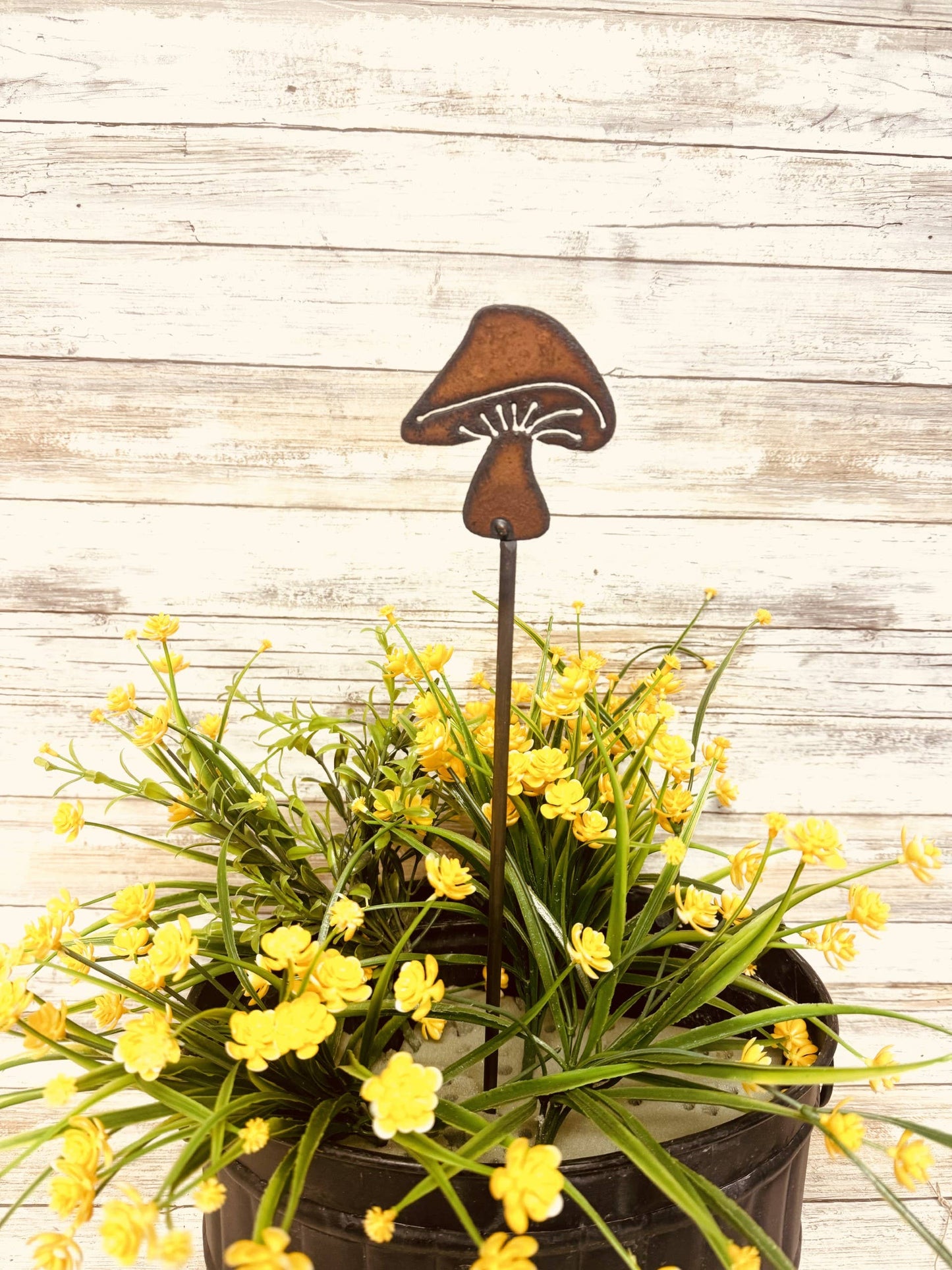 Mushroom #1 Rustic Metal Whimsical Plant Stake Art