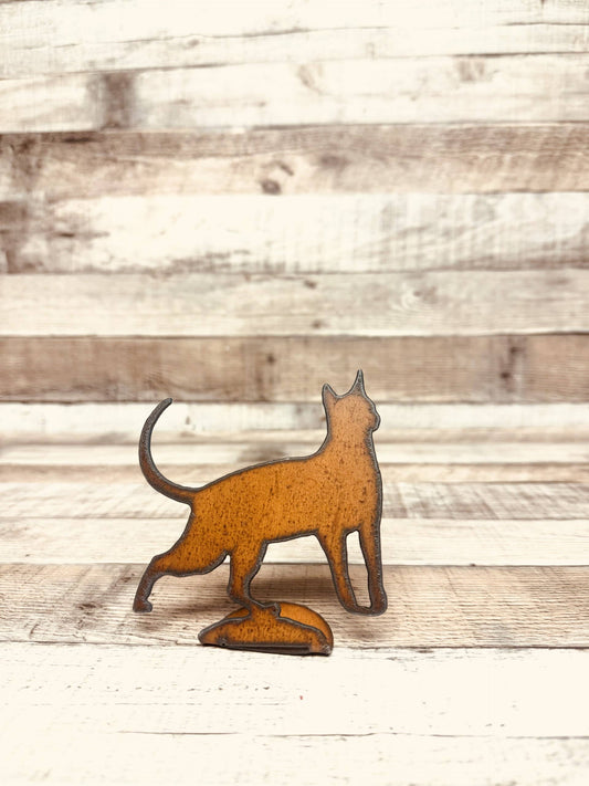 Kitty Cat Rustic Metal DOODAD Tabletop Figurine Pet Gift