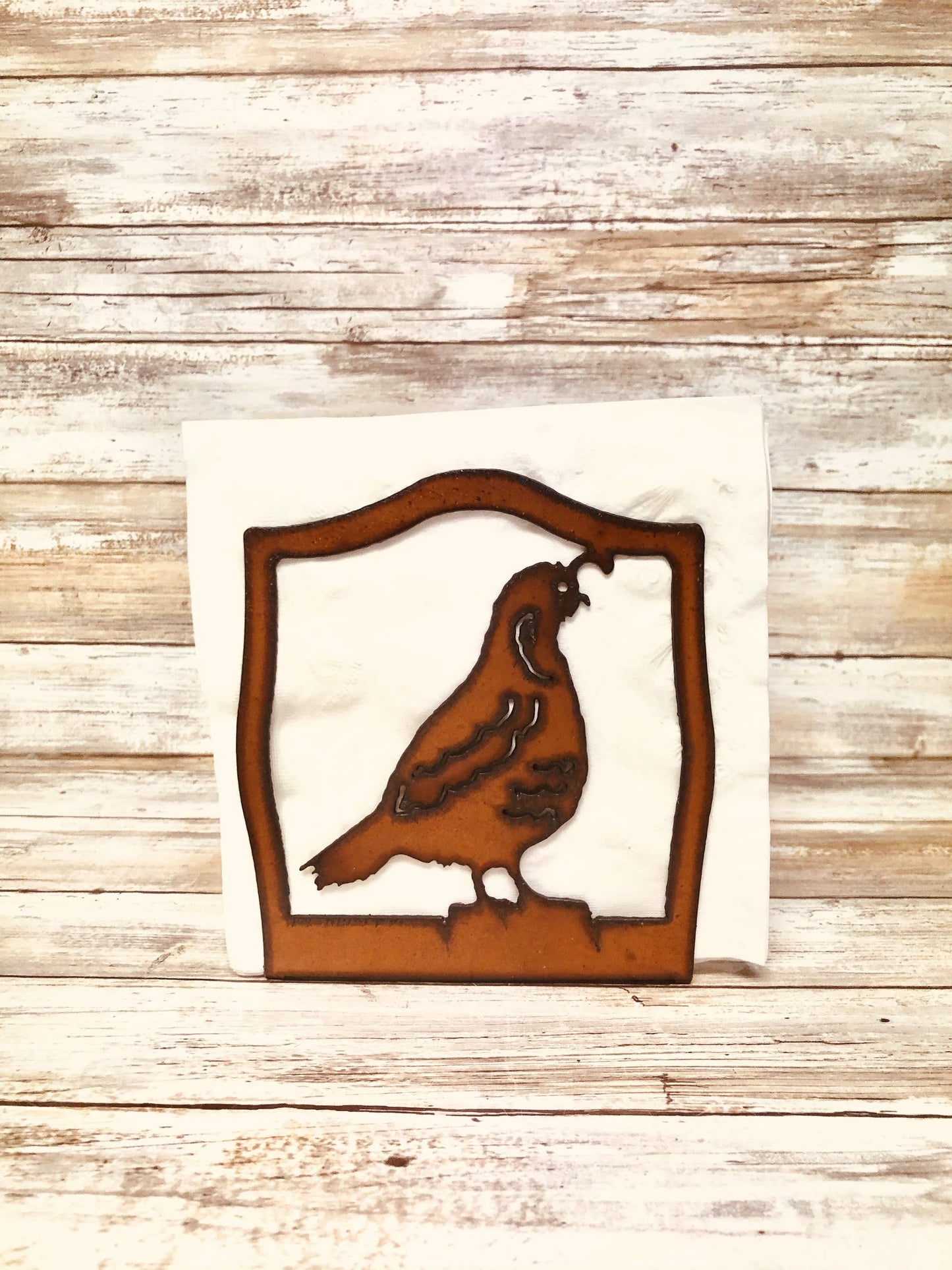 Quail Southwestern Rustic Napkin Holder