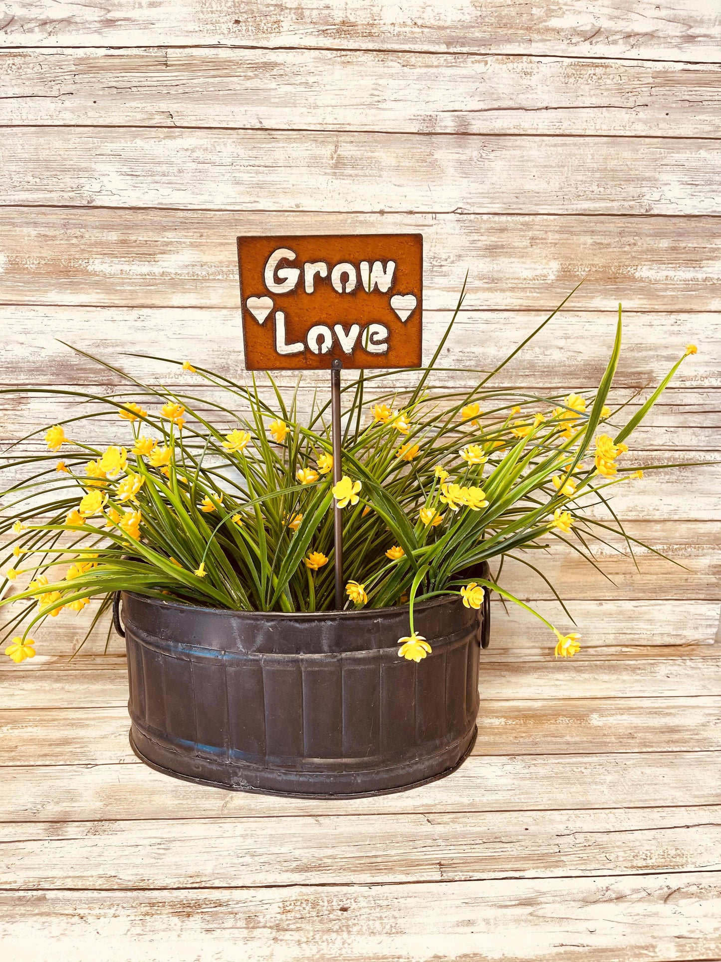 Grow Love Plant Stake Garden Plaque