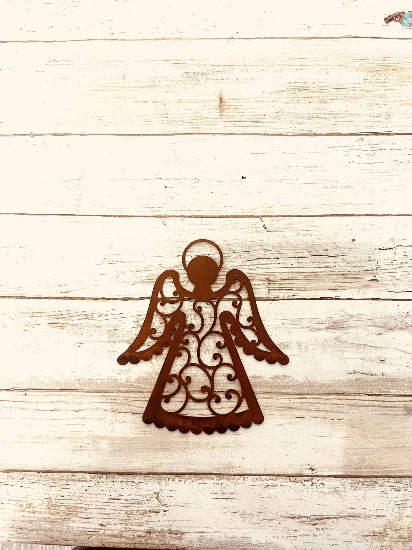 Angel Wings Down Rustic Metal Memorial Gift Magnet