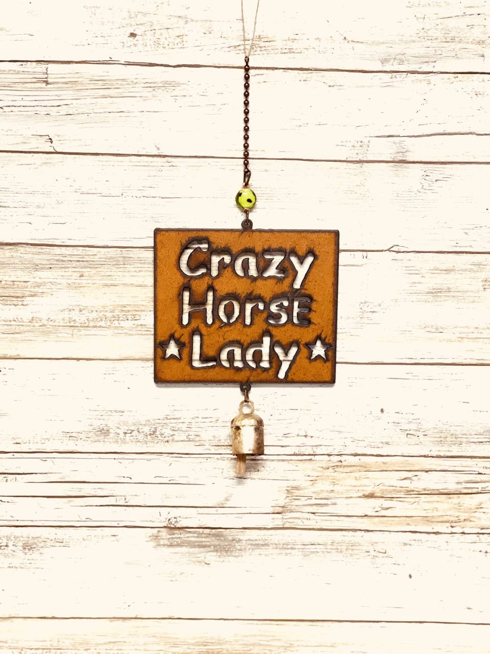 Crazy Horse Lady Western Bell Mobile Garden Art