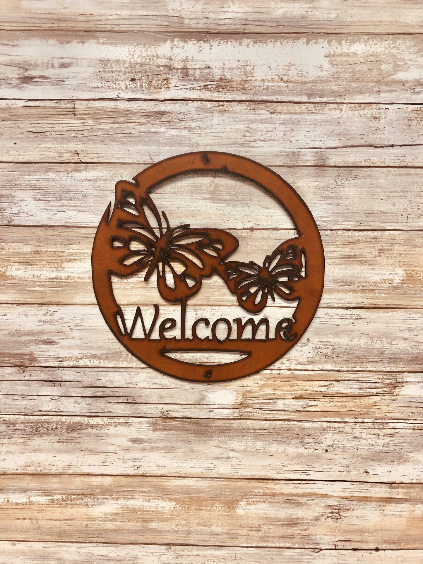 Butterfly Garden Horizontal Welcome Sign